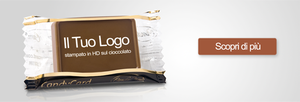 Cioccolatini personalizzati sulla superficie con loghi e immagini! 