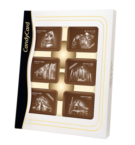 Cioccolatini personalizzabili sulla superficie e sul packaging